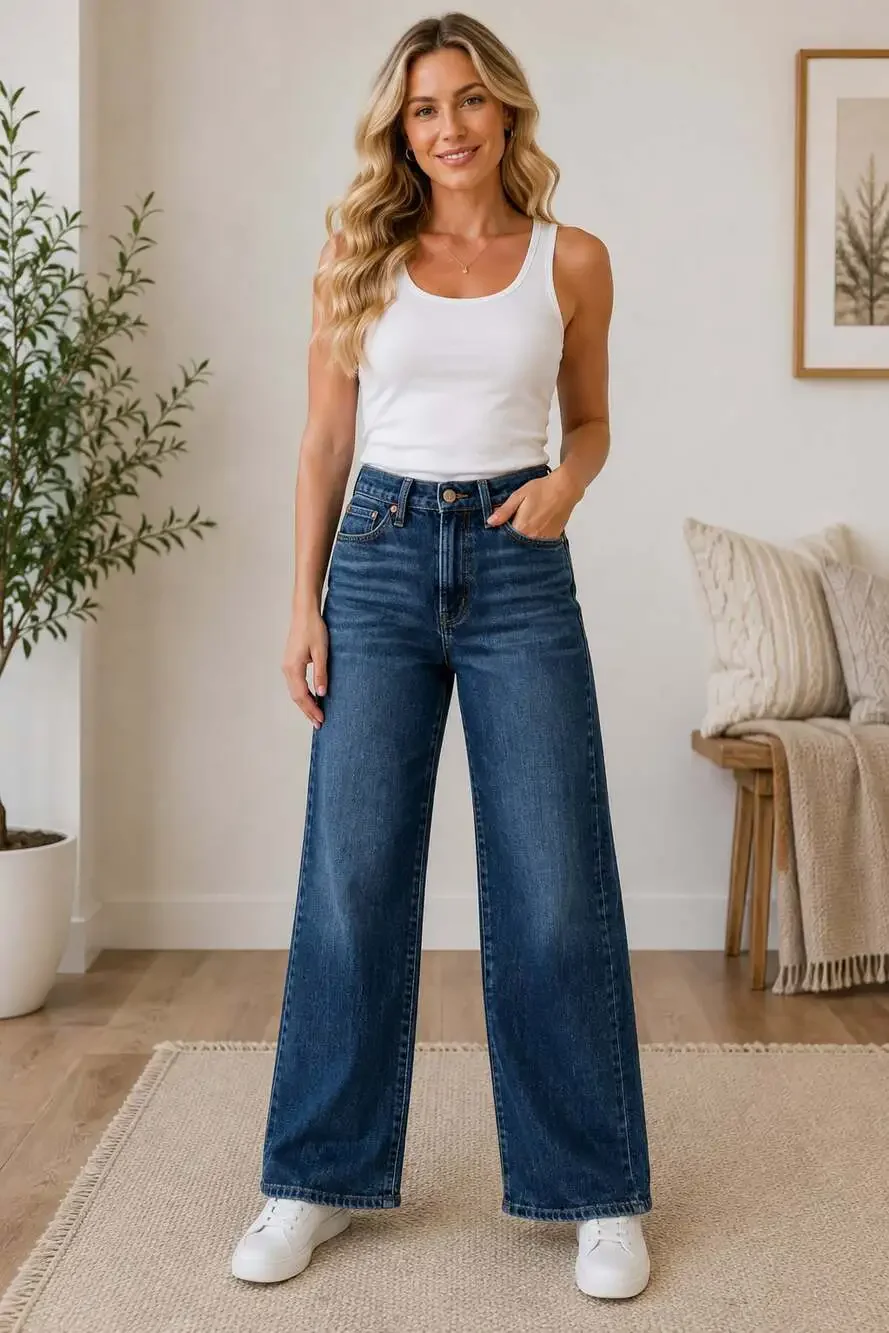 Madewell Perfect Vintage Wide-Leg Jeans Women’s 26 High Rise Dark Wash